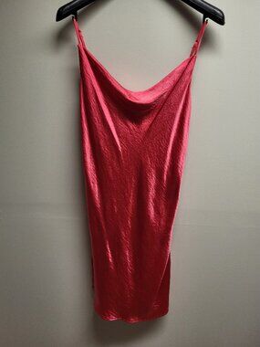 For Justify Womens Pink Slip Dress Cowl Neck Spaghetti Strap Polyester